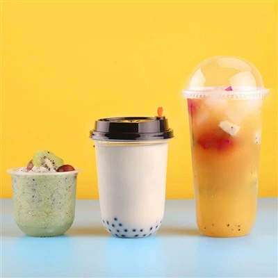 차가운 음료용 플라스틱 PET 투명 컵 텀블러
